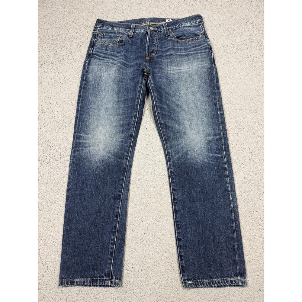 Levis 501T Selvedge Jeans Mens 29x27 Medium‎ Wash Blue Tapered Made In Japan